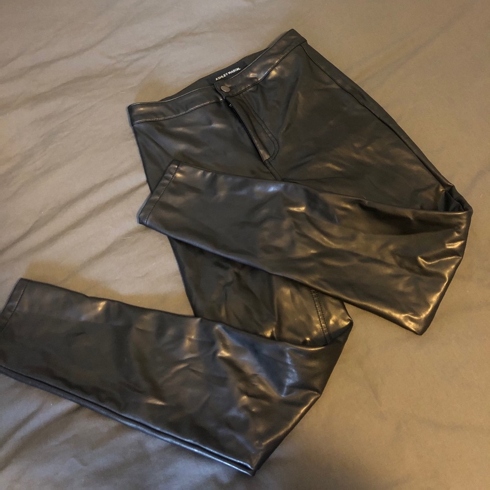 Faux leather pants